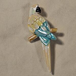 Vintage Park Lane Pastel Parrot Brooch Pin Distressed